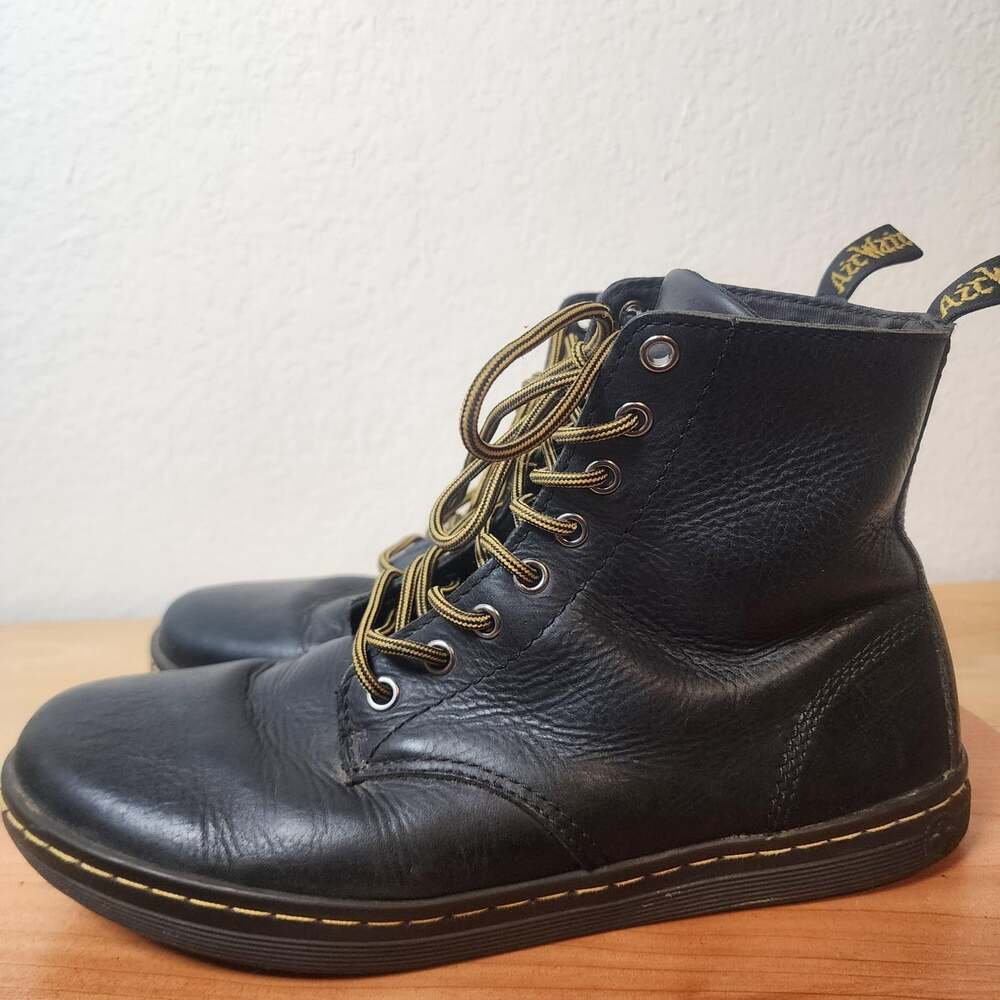 Dr Martens Tobias Boots Mens Size 10 Black Leather Combat Ankle Lace Up Casual - Picture 6 of 12